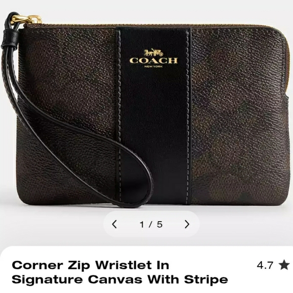 COACH AUTHENTIC MONOGRAM SIGNATURE CANVAS WRISTLET LNC COND W/HANGTAG - Picture 10 of 14